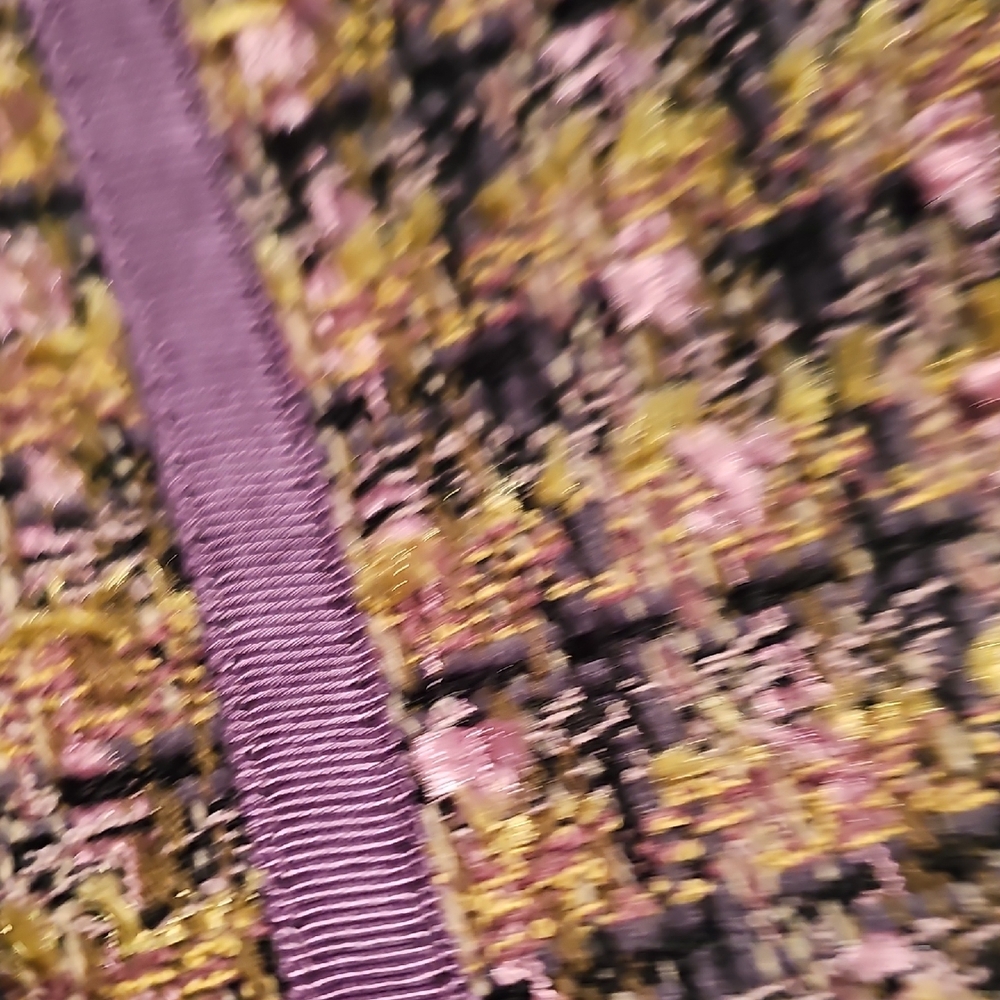 True Meaning Multicolor Tweed Fringe Blazer Womans Large - Picture 3 of 13